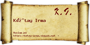Kátay Irma névjegykártya