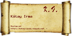 Kátay Irma névjegykártya